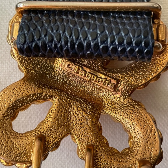 Douglas Paquette Vintage 80’s Signed Celtic Knot / Flower Buckle Snakeskin Belt - Picture 4 of 16